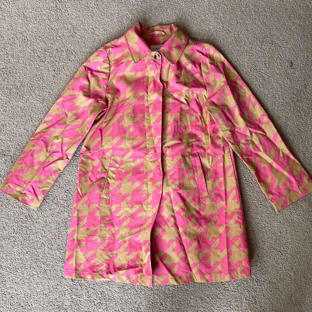 Isaac Mizrahi pink and Tan Trench Coat